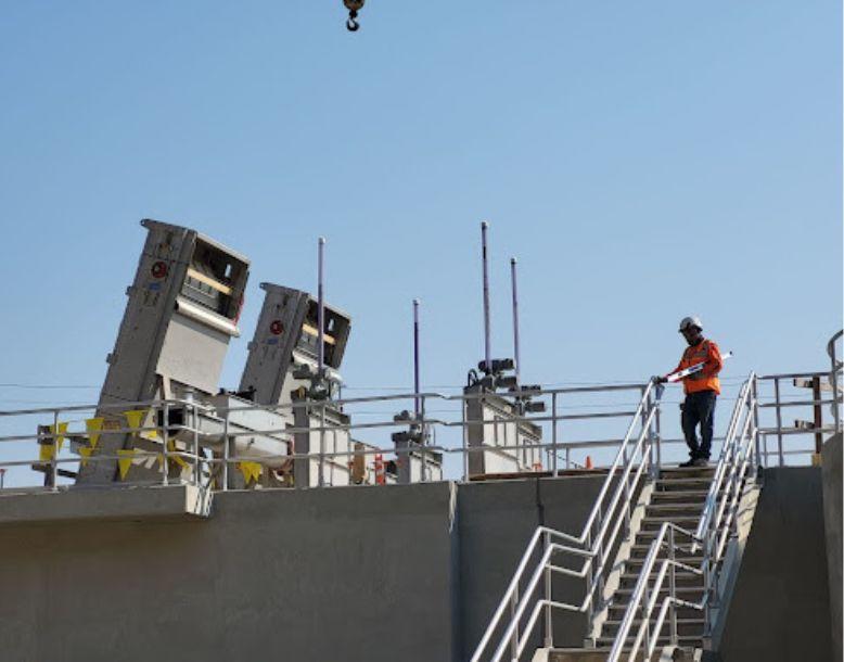 A Veolia employee is seen working at the Richmond facility